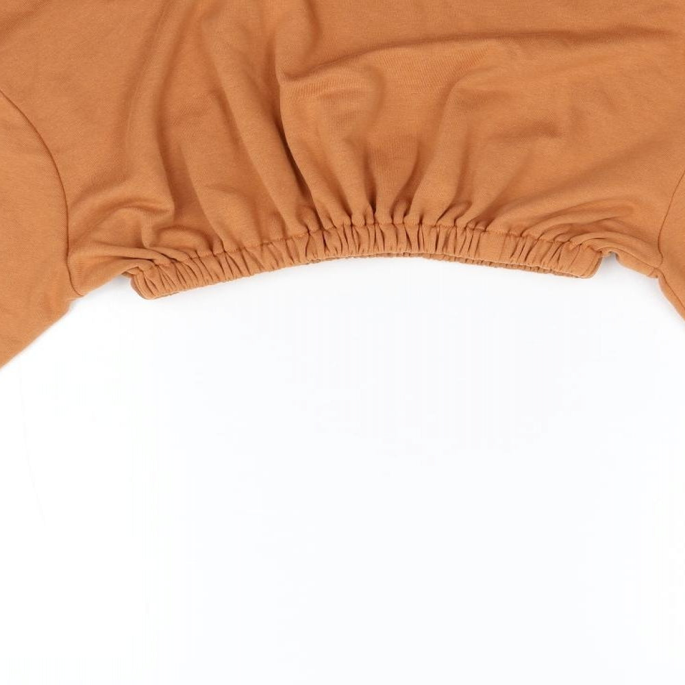 M Womens Orange Pullover Sweatshirt Size 16