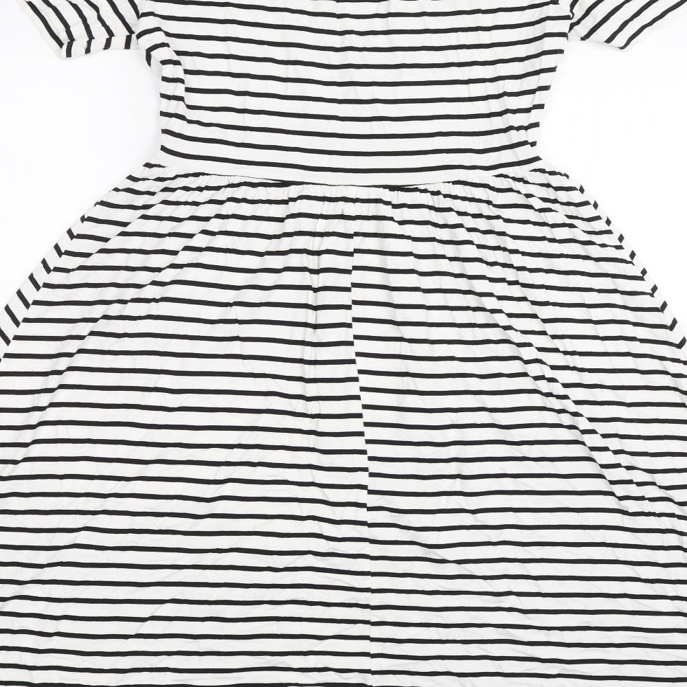 ASOS Womens White Striped A-Line Size 8