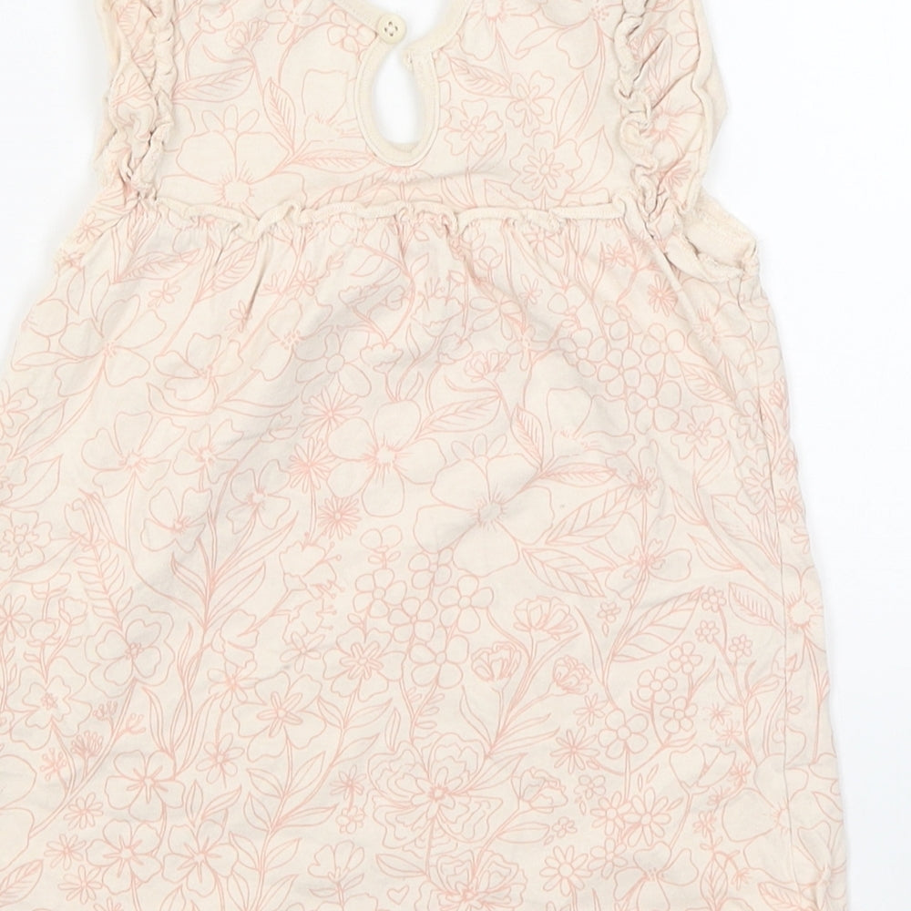 George Girls Pink Floral A-Line Size 6-9 Months