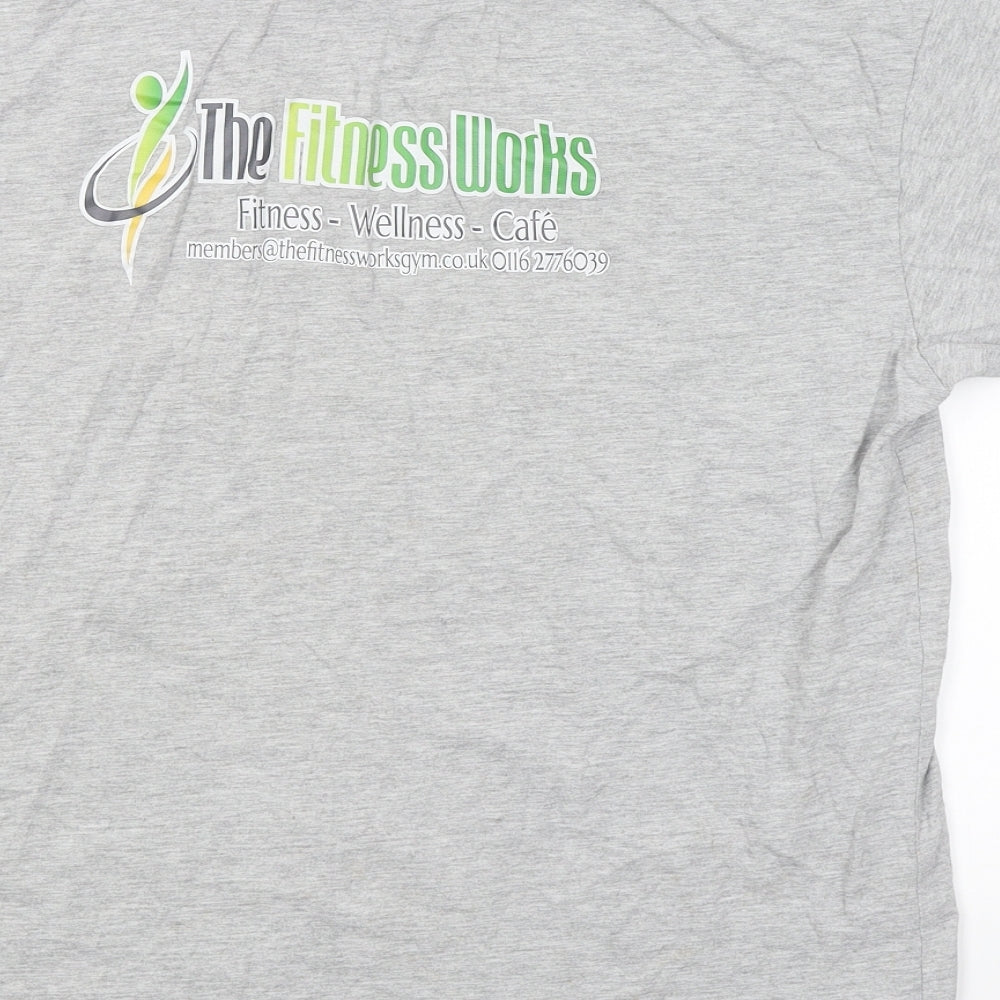 Uneek Womens Grey Basic T-Shirt Size L - The Fitness works