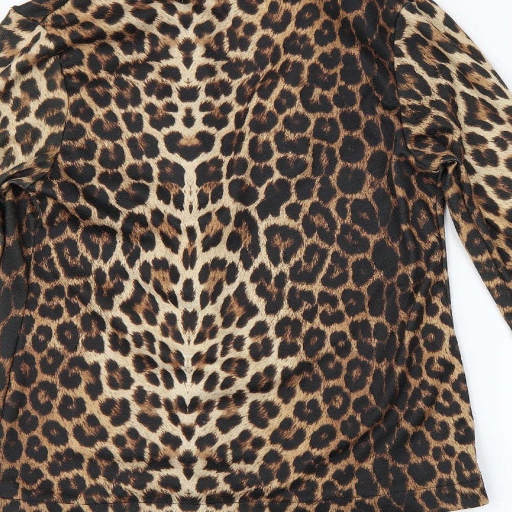 Miso Womens Multicoloured Animal Print Basic Button-Up Size 12
