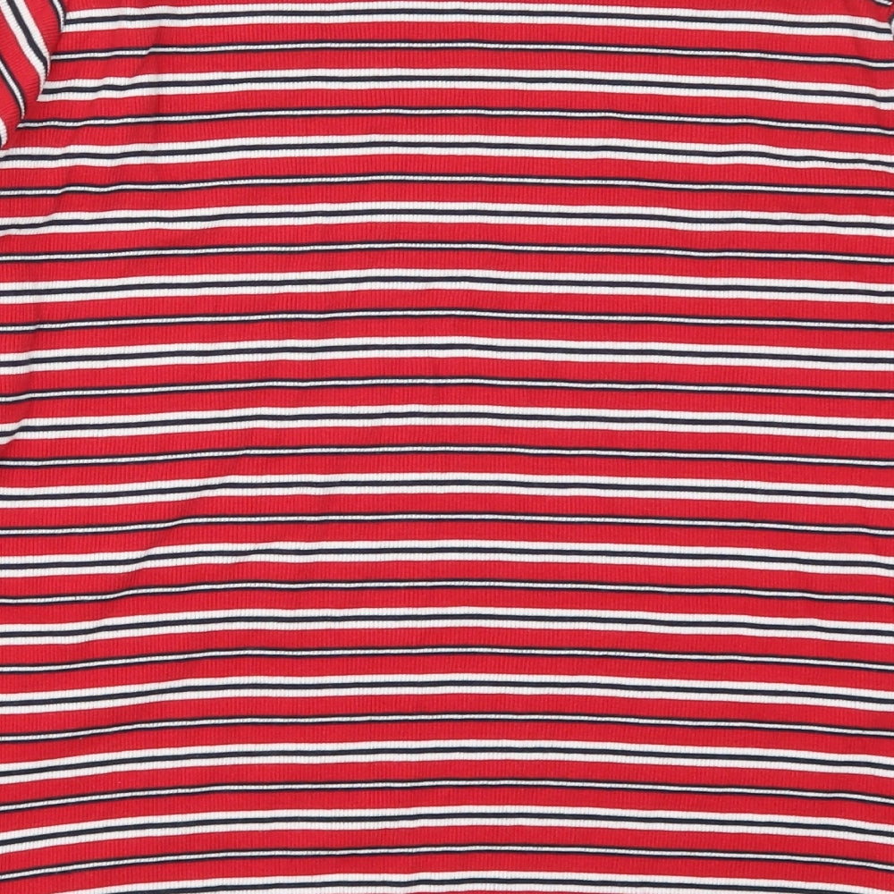 Marks & Spencer Womens Red Striped Pullover Jumper Size 18