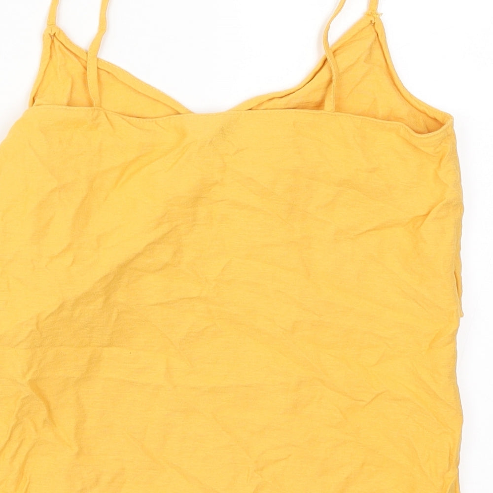 Topshop Womens Orange Basic Tank Size 8 - Tie Front