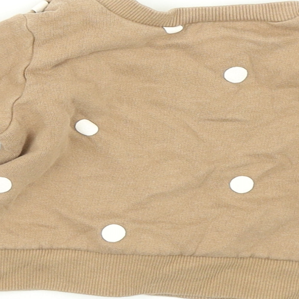 H&M Girls Brown Polka Dot Pullover T-Shirt Size 0-3 Months