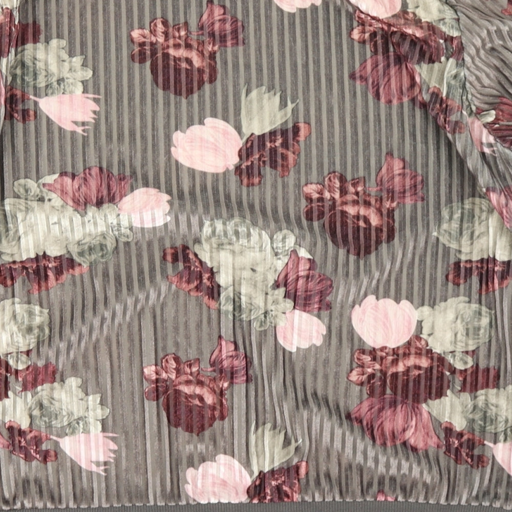 George Womens Grey Floral Pullover Sweatshirt Size 8