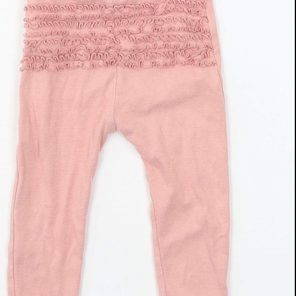 Matalan Girls Pink Jersey Jogger Trousers Size 6-9 Months