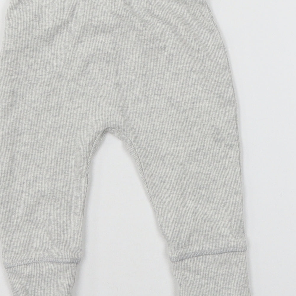 Marks & Spencer Girls Grey Jersey Jogger Trousers Size 6-9 Months