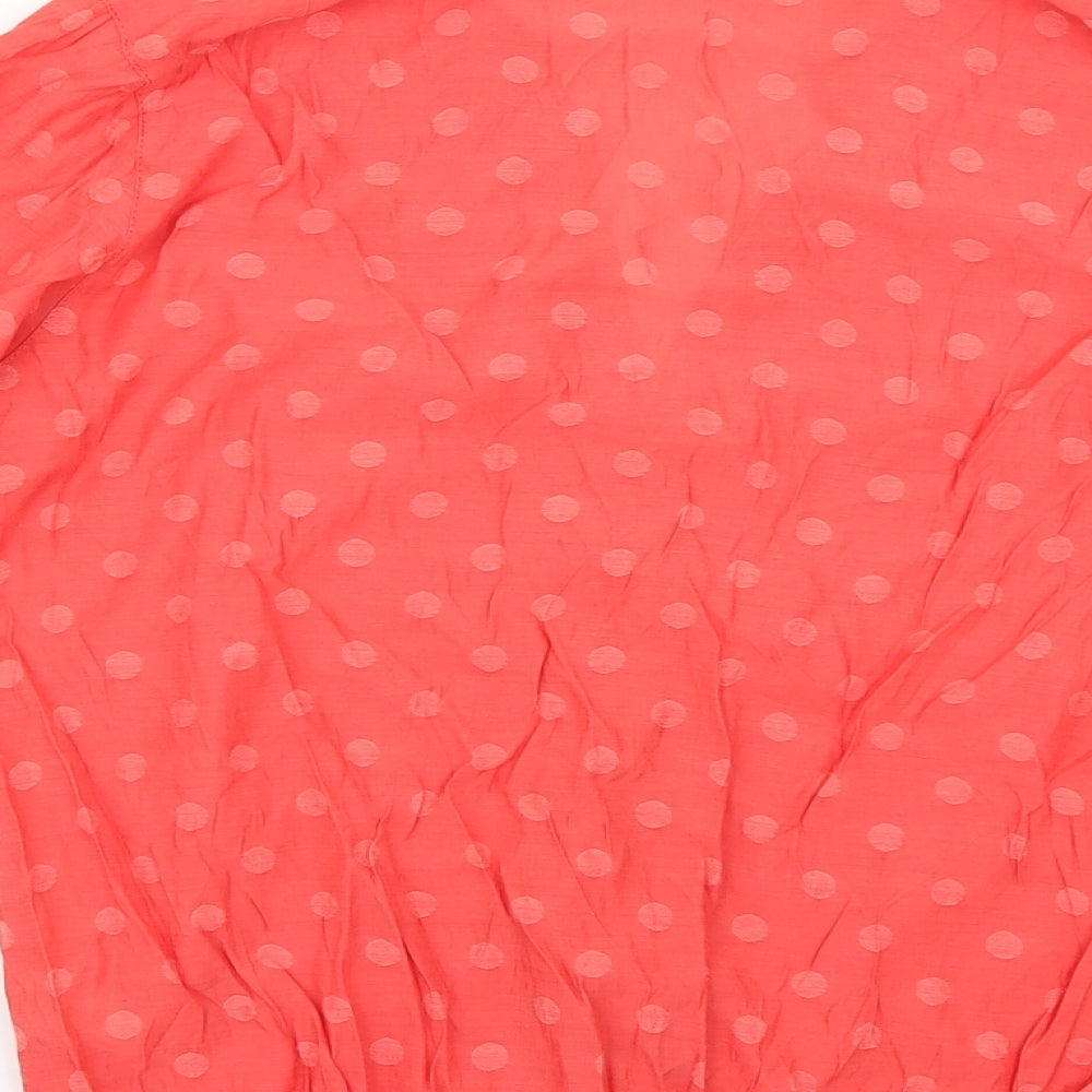 Wallis Womens Red Polka Dot Basic Blouse Size S