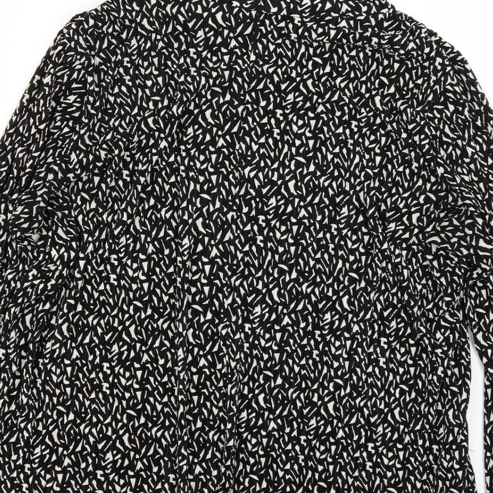 Topshop Womens Black Geometric Basic T-Shirt Size 10