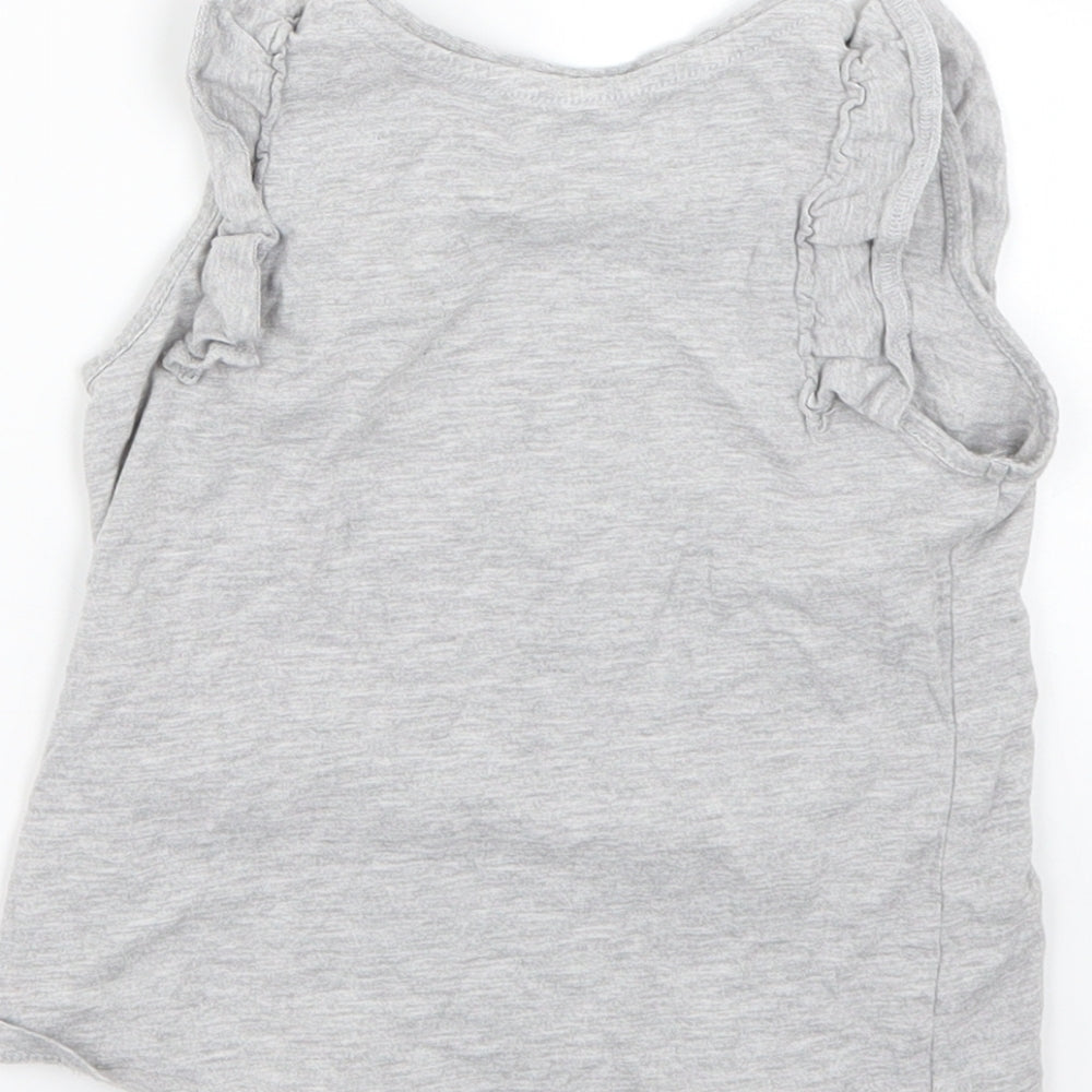 Marks & Spencer Girls Grey Basic Tank Size 3-4 Years - Love