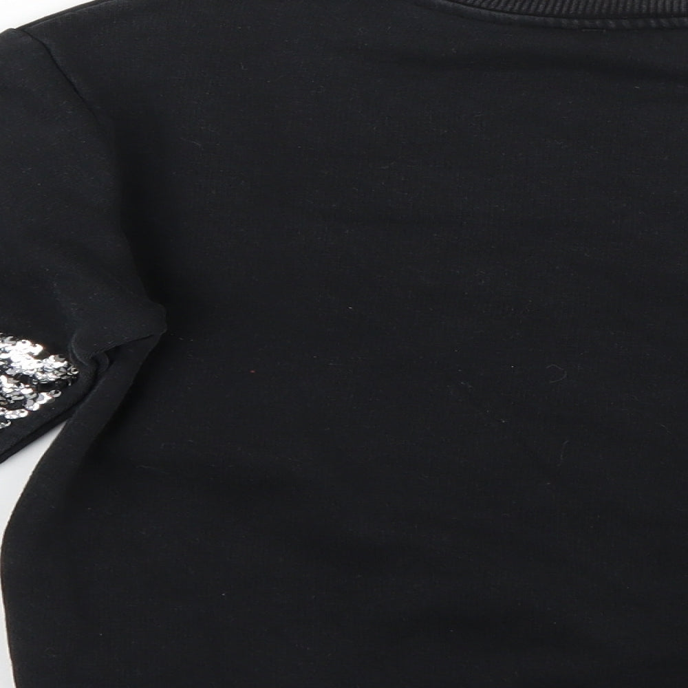 Primark Girls Black Pullover Sweatshirt Size 10-11 Years