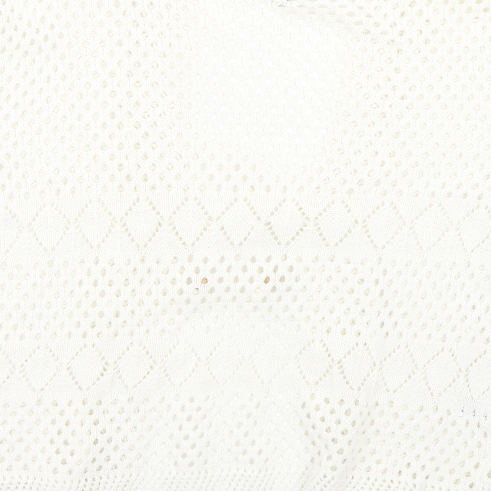 Empress Womens White Cardigan Jumper Size M