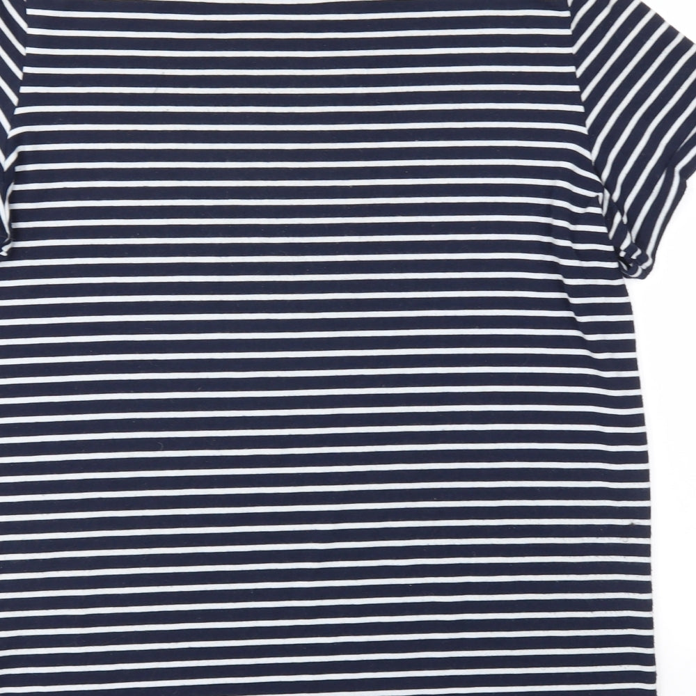 Dorothy Perkins Womens Blue Striped Basic T-Shirt Size 12