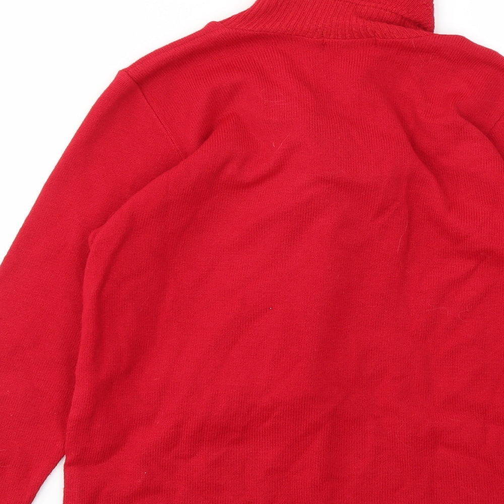 Monique Womens Red Pullover Jumper Size S