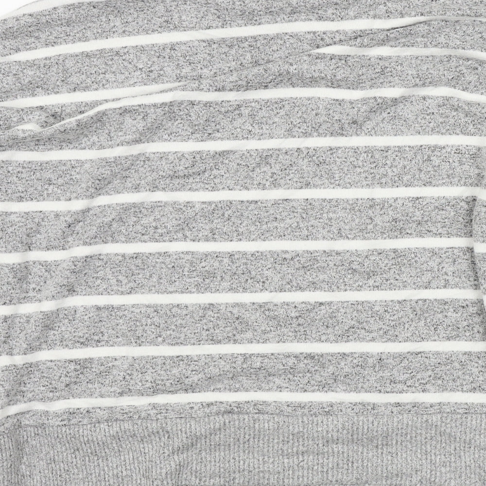 M&S Womens Grey Striped Pullover Jumper Size 14