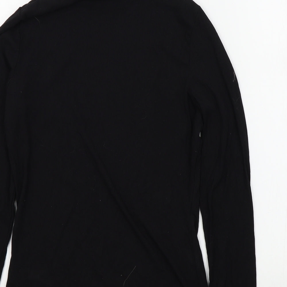 H&M Womens Black Colourblock Basic T-Shirt Size M