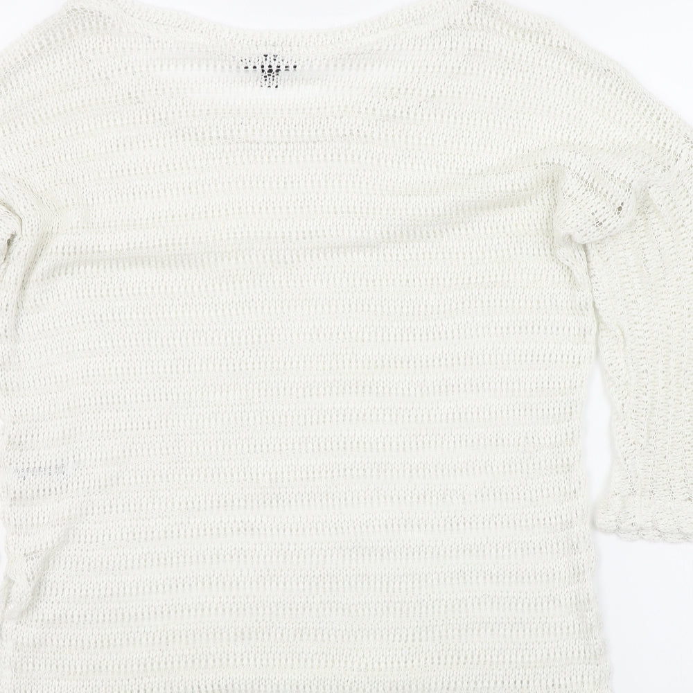 Topshop Womens White Pullover Jumper Size 12