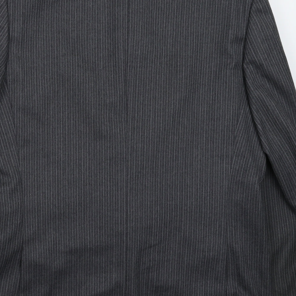 Greenwods Mens Grey Striped Jacket Suit Jacket Size 42
