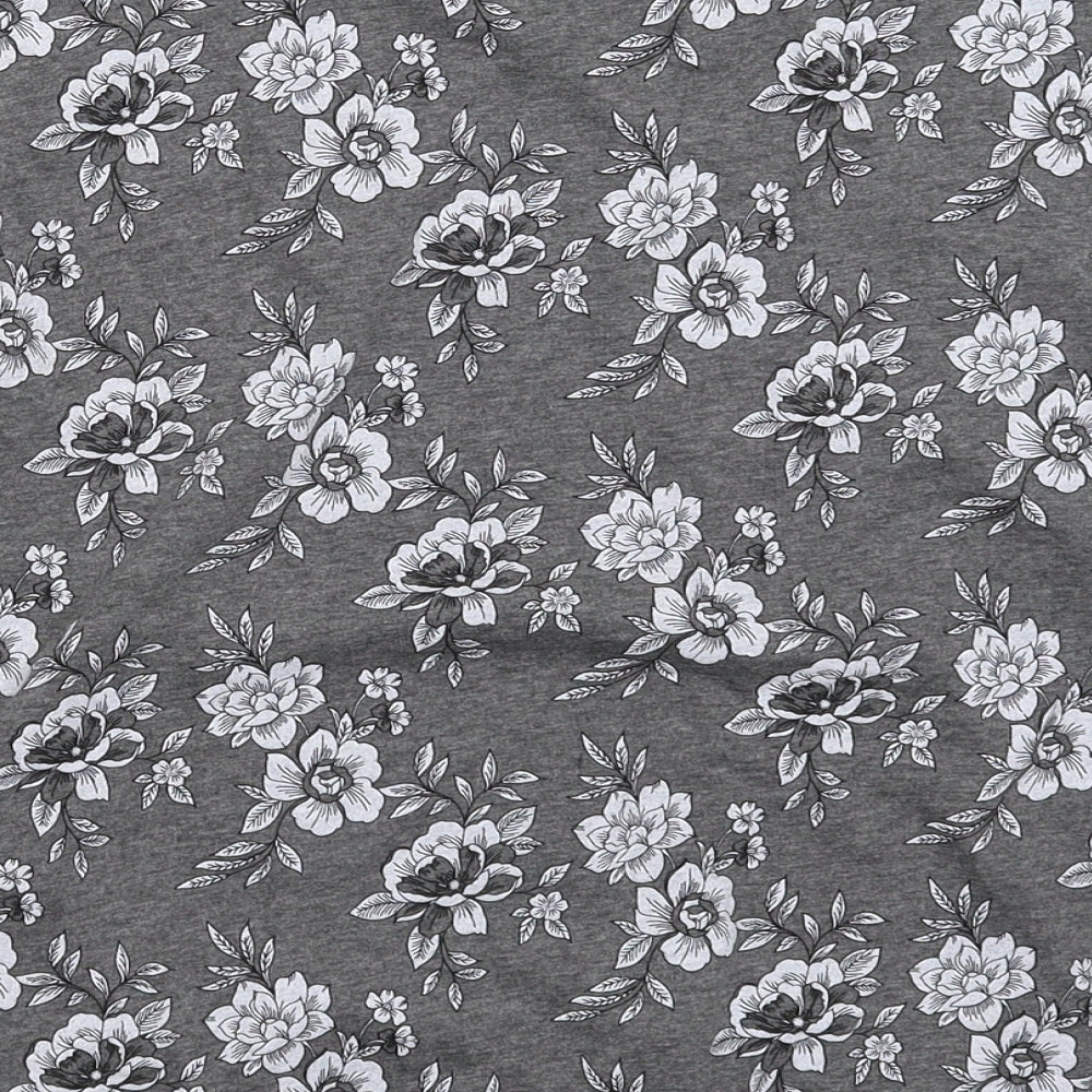 Matalan Womens Grey Floral Top Pyjama Top Size M