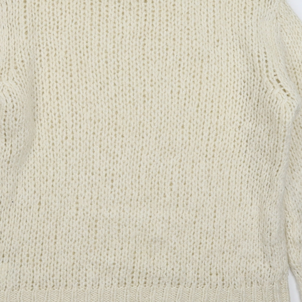 Bik Bok Womens White Knit Pullover Jumper Size L