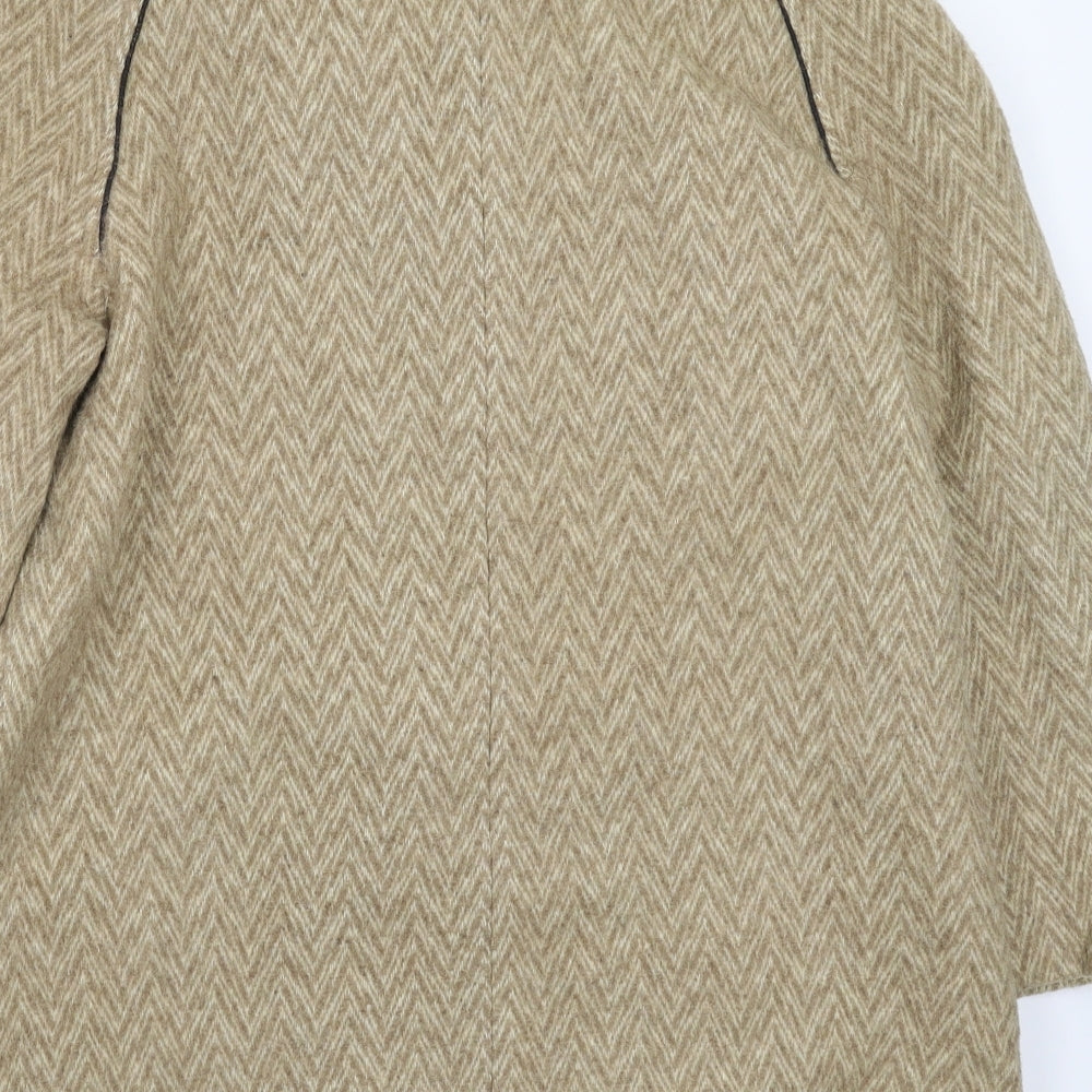La Petite Womens Beige Herringbone Jacket Coat Size L