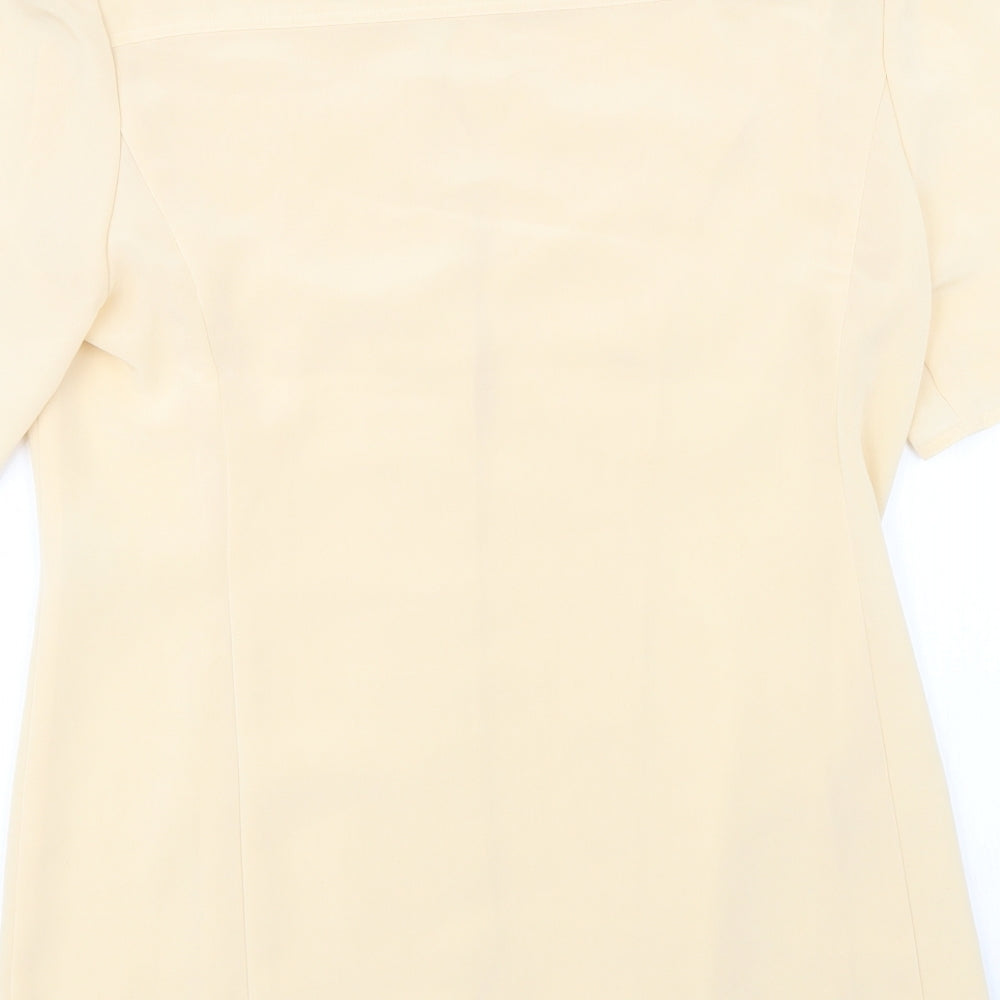 Precis Womens Yellow Basic Blouse Size 10 - Padded Shoulders