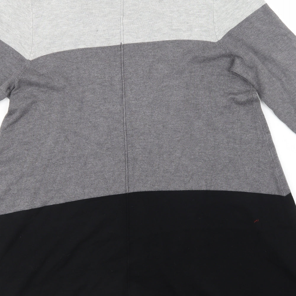 George Womens Black Striped Knit Pullover Sweatshirt Size 14
