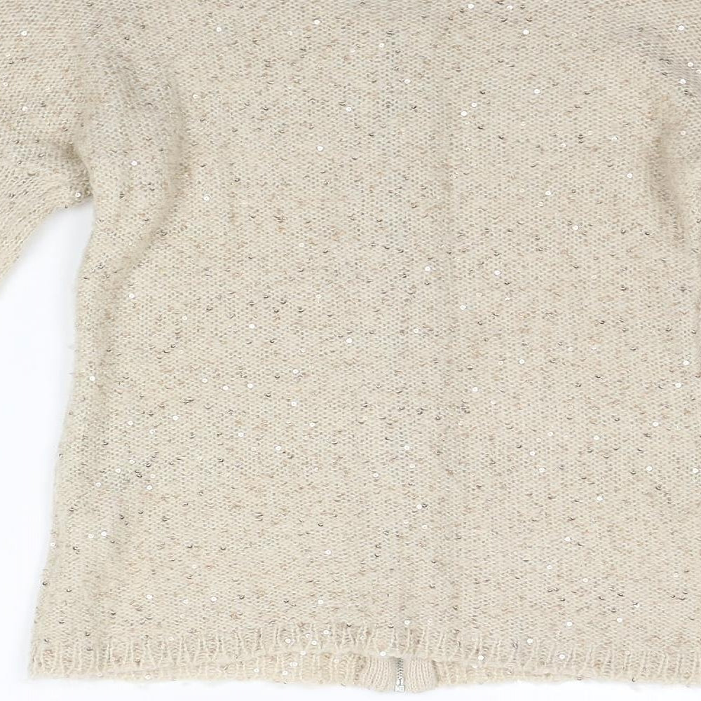 Coaster Womens Beige Full Zip Jumper Size S