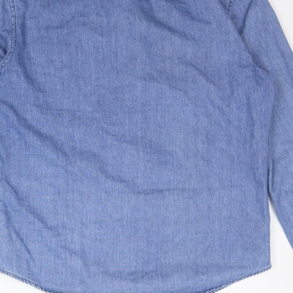 NEXT Womens Blue Basic Button-Up Size S