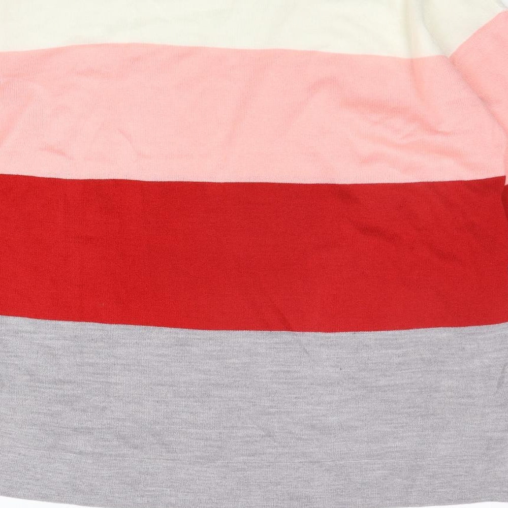 Dorothy Perkins Womens Beige Striped Pullover Jumper Size 14