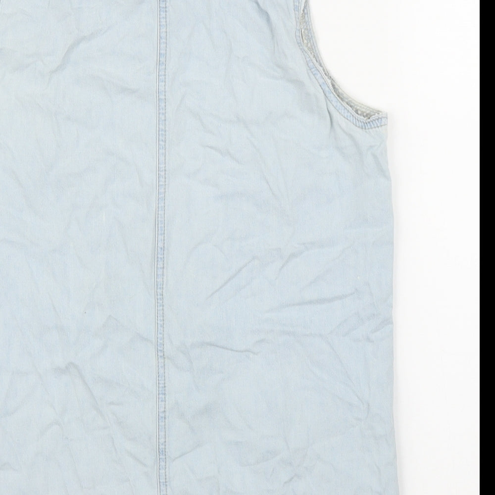 New Look Girls Blue Denim Basic Blouse Size 14 Years