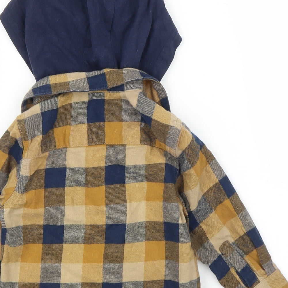 Matalan Boys Beige Check Basic Button-Up Size 2 Years