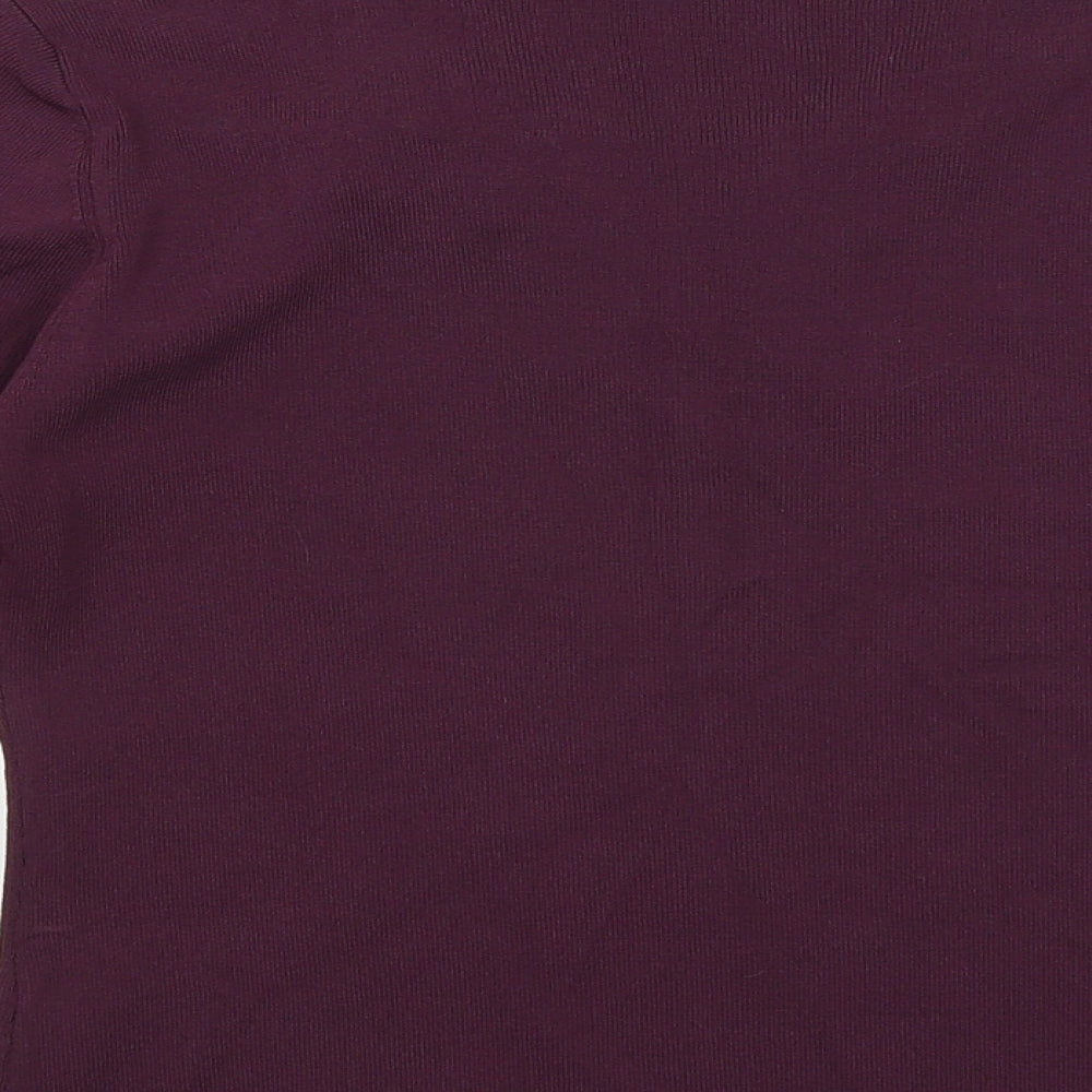 Sky Womens Purple Basic T-Shirt Size 12