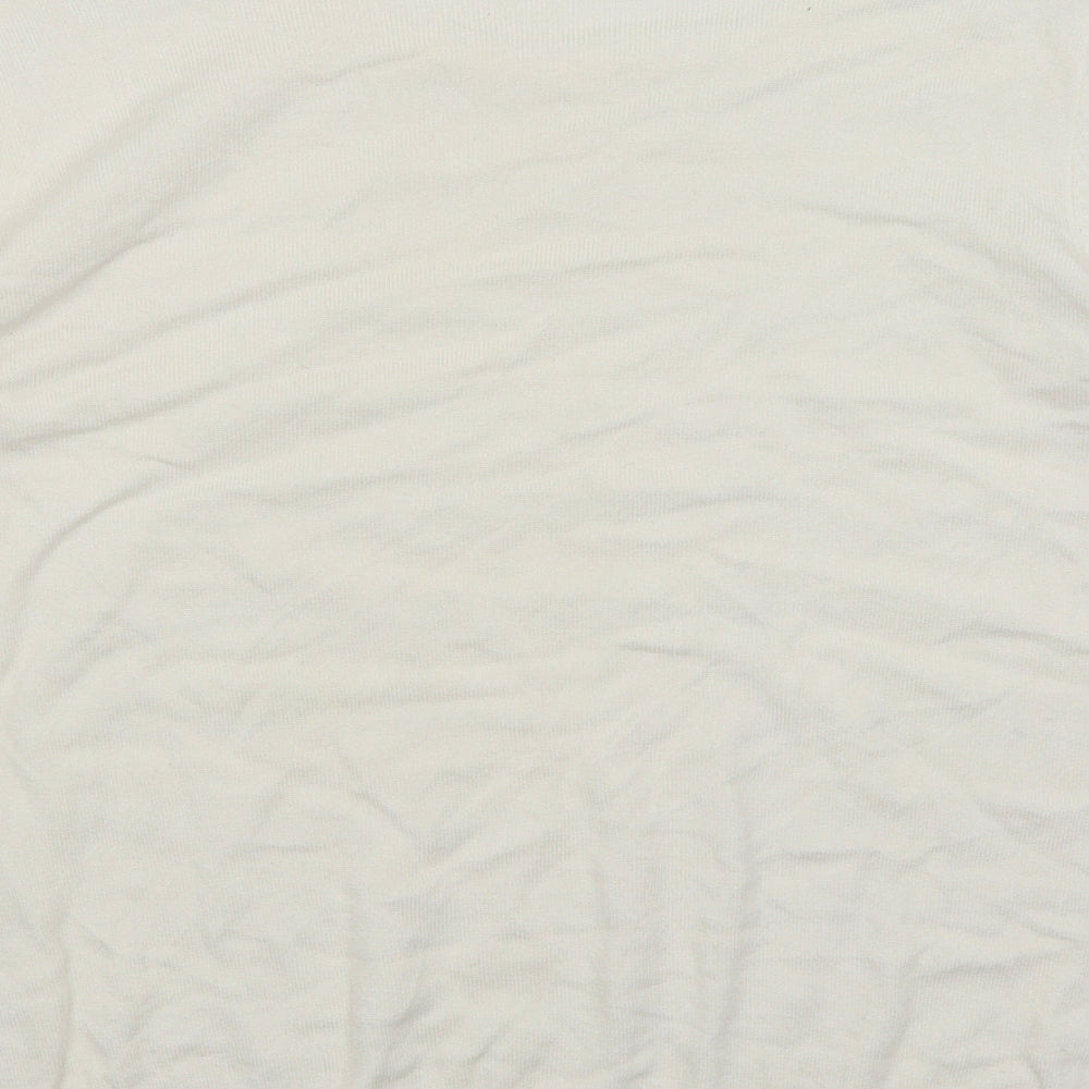 Text Womens White Basic T-Shirt Size M