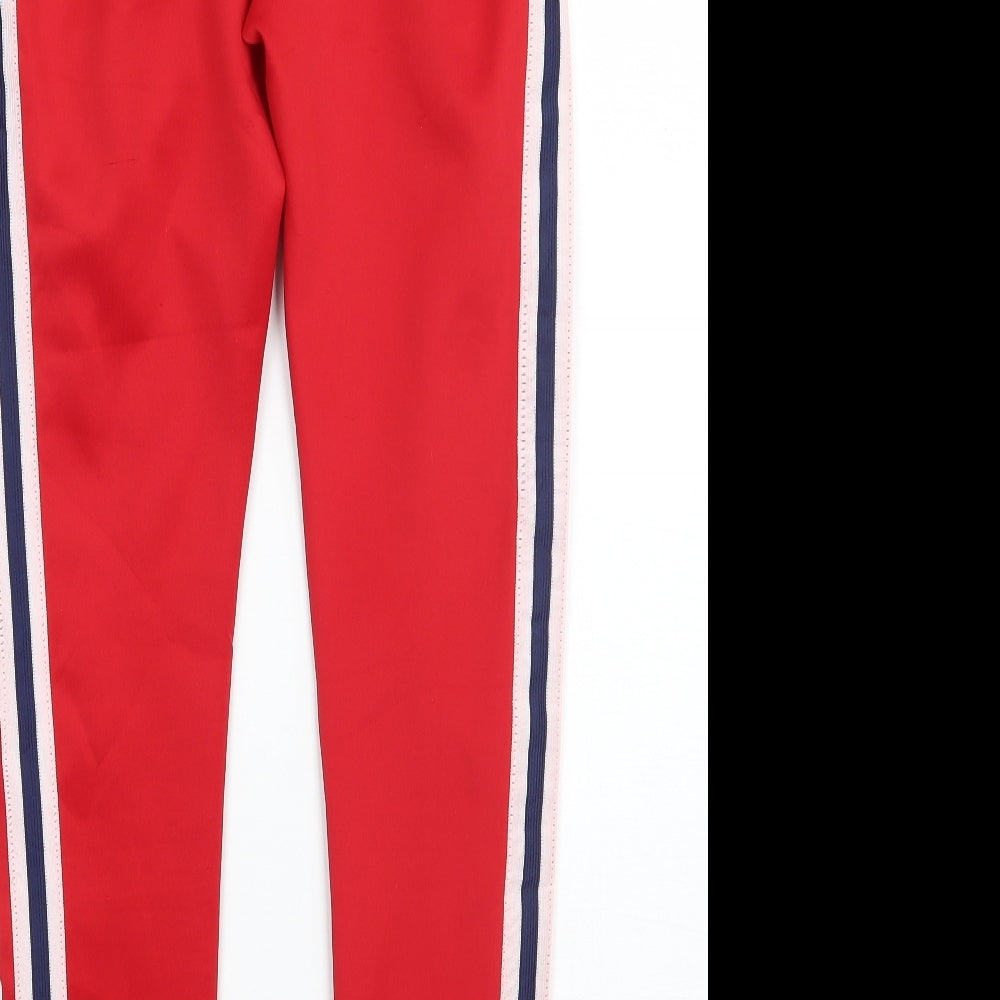 Missguided Womens Red Striped Trousers Size 4 L28 in