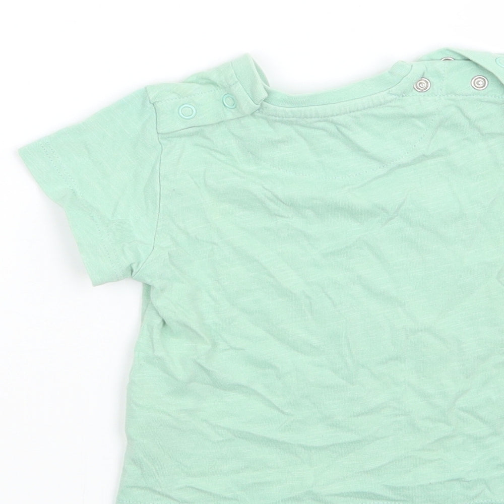 Marks & Spencer Girls Green Basic T-Shirt Size 6-9 Months