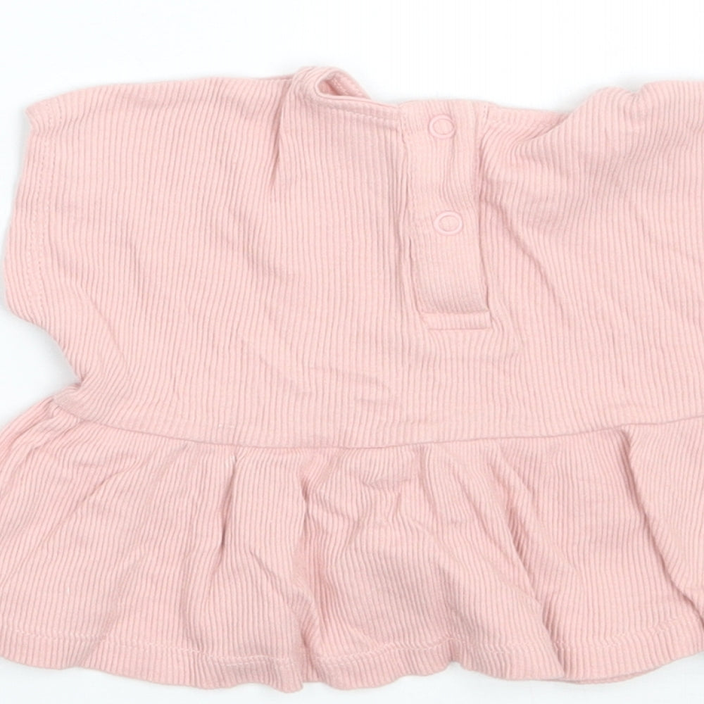 George Girls Pink Basic T-Shirt Size Newborn