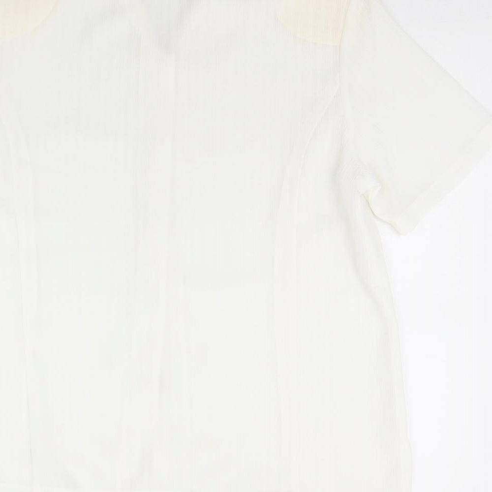 Clothes Contact Womens White Basic Button-Up Size 12 - Shoulder Pads