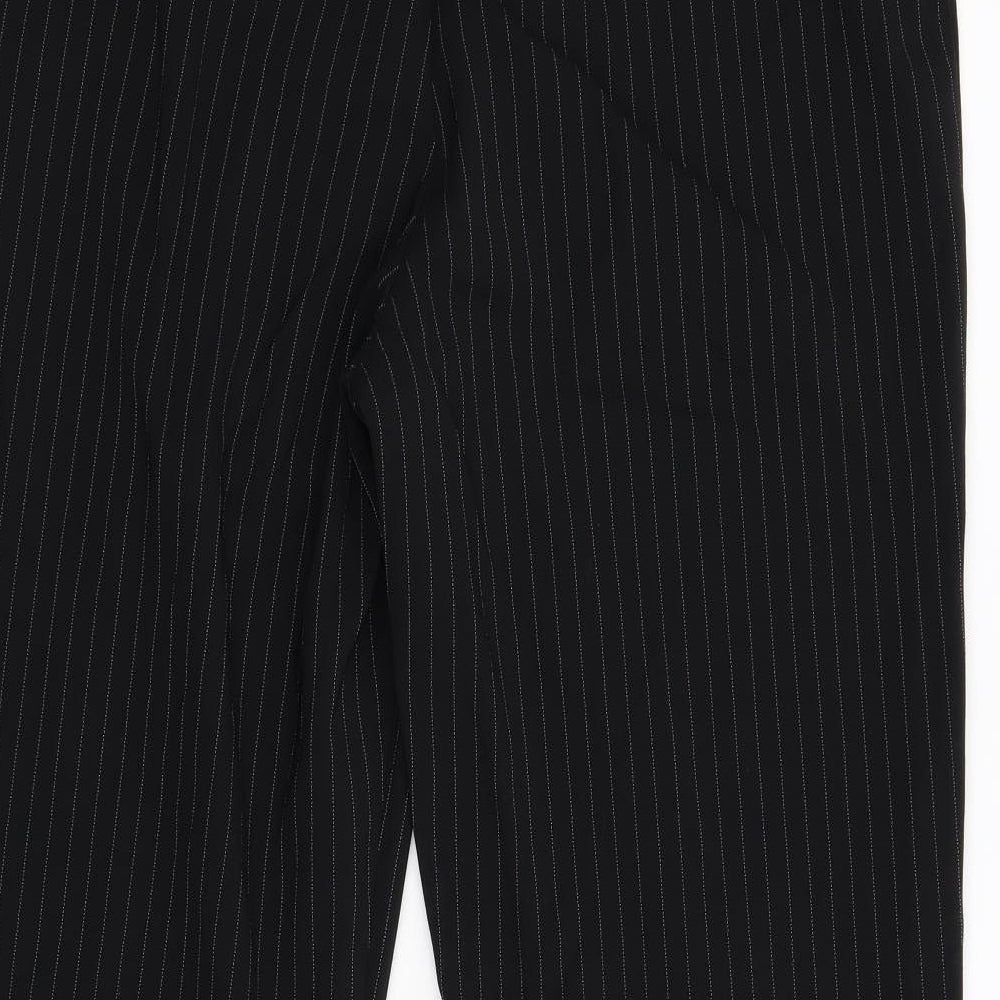 Dorothy Perkins Womens Black Striped Trousers Size 14 L29 in