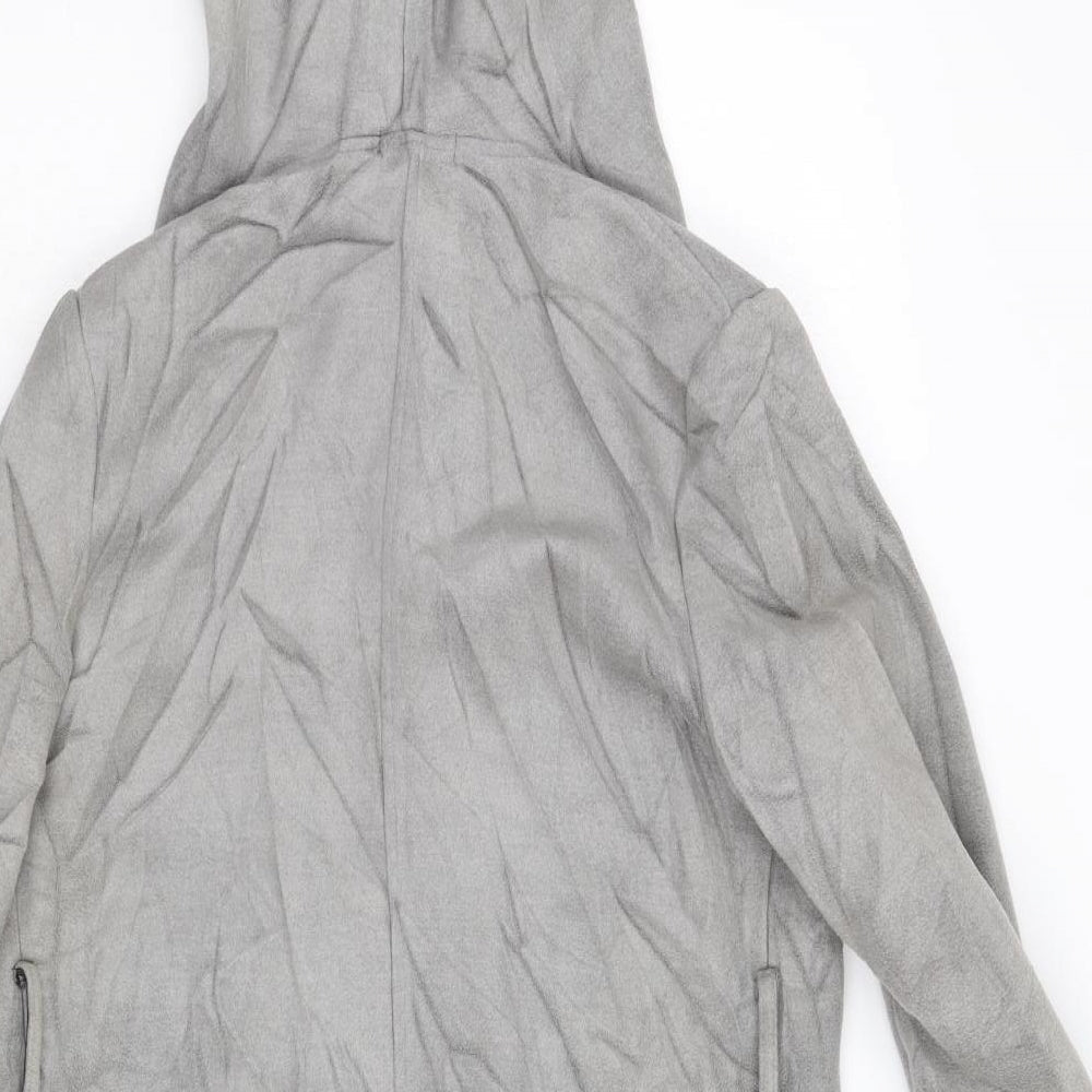 Boohoo Womens Grey Overcoat Coat Size 10