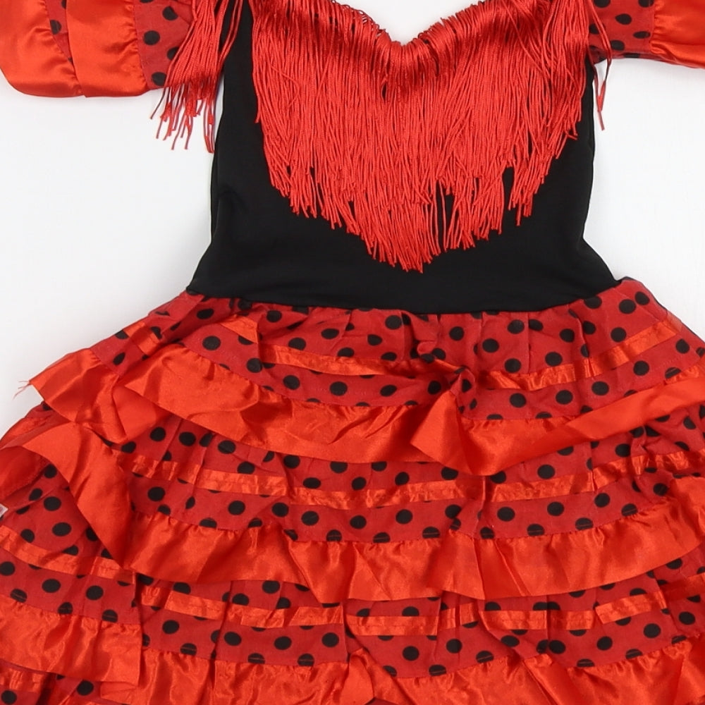 Preworn Girls Red Polka Dot Ball Gown Size 2 Years