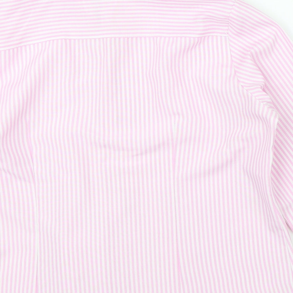 Boteli Mens Pink Striped Button-Up Size 46