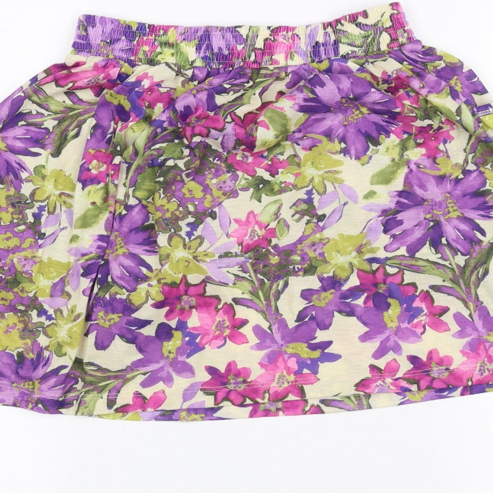 River Island Womens White Floral A-Line Skirt Size 8