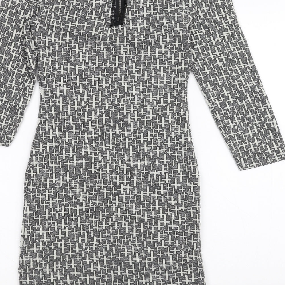 Topshop Womens Grey Pencil Dress Size 8