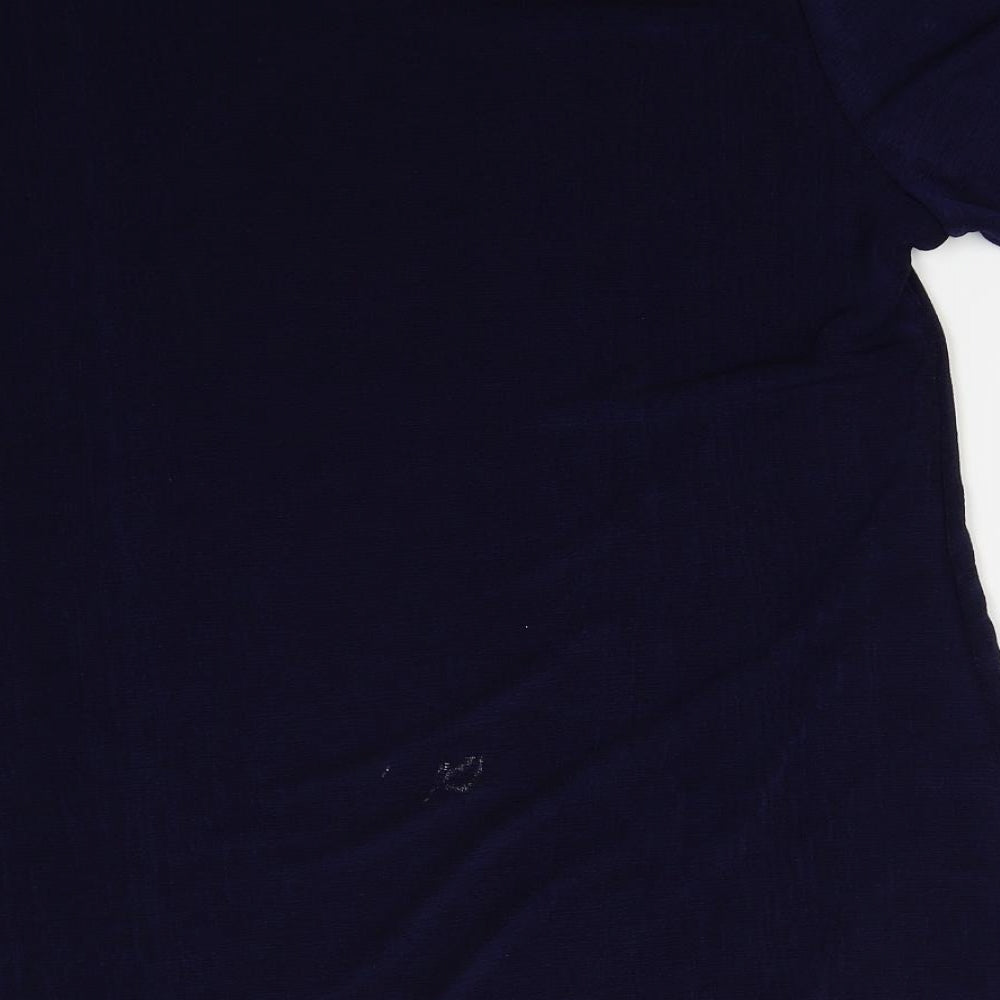 Reflections Womens Blue Basic T-Shirt Size L