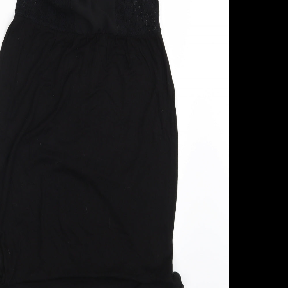 Miss Selfridge Womens Black T-Shirt Dress Size 10