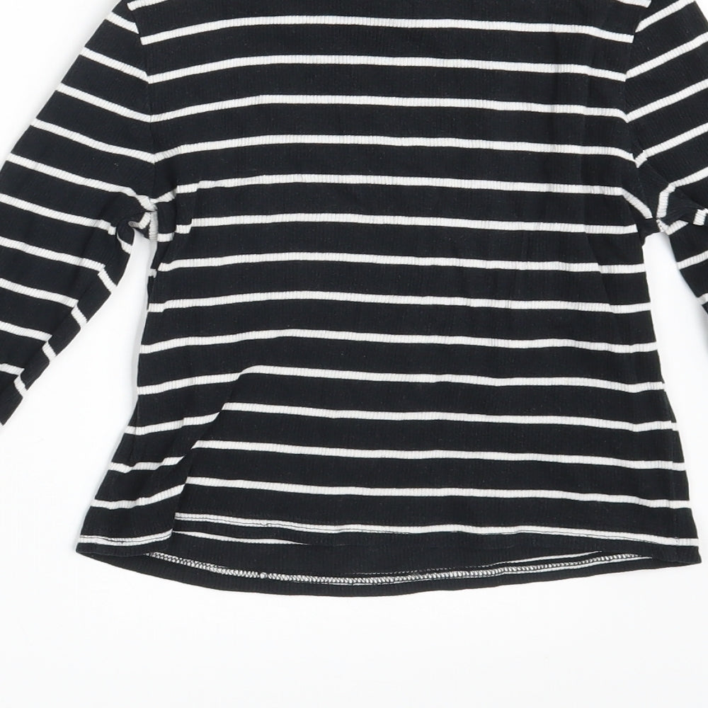 Divided Womens Black Striped Pullover Jumper Size S
