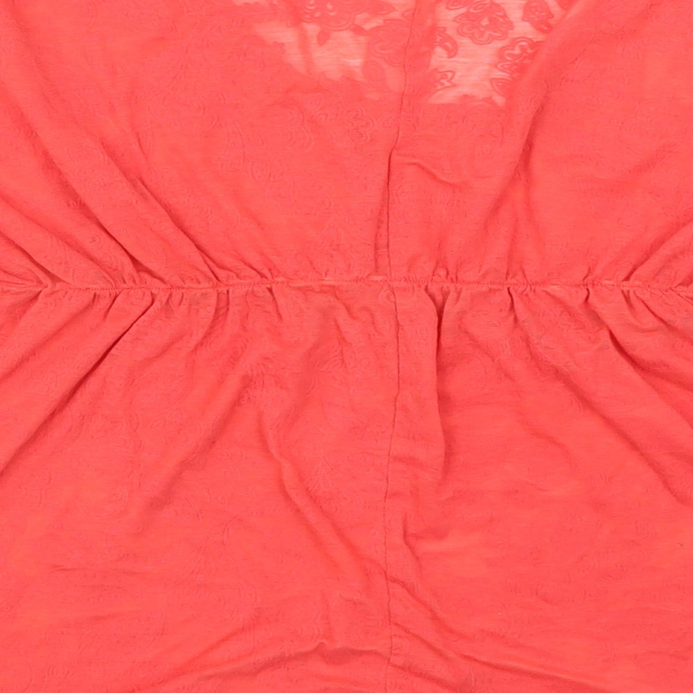 Coline Womens Red Paisley Basic T-Shirt Size M