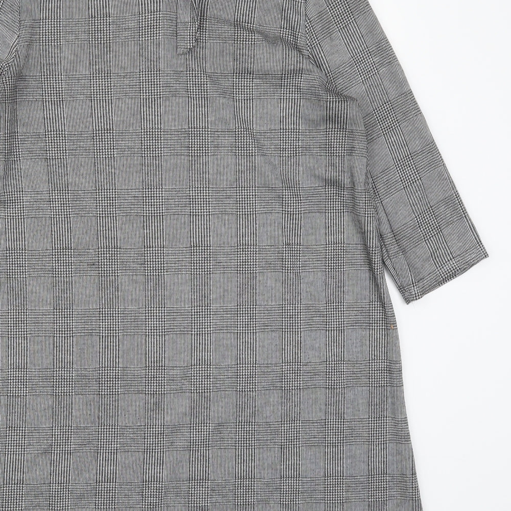 George Womens Grey Check A-Line Size 14