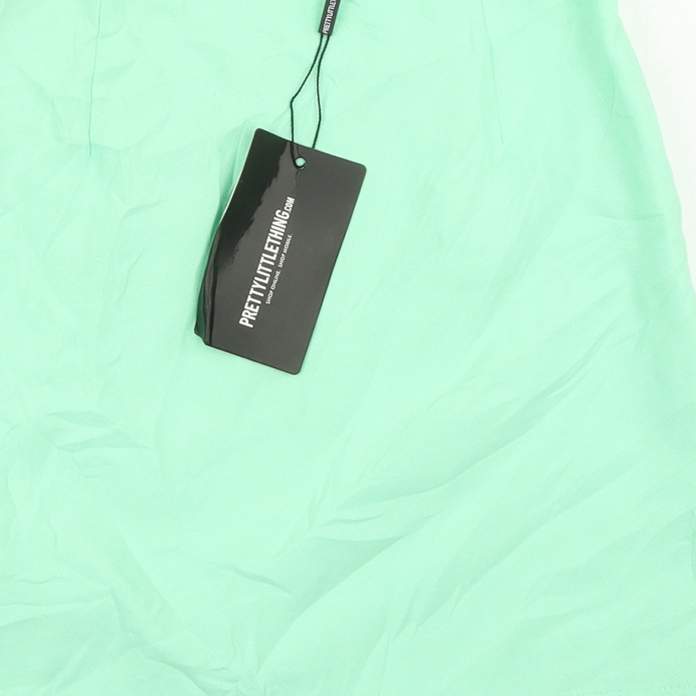 Petty Little Thing Womens Green A-Line Skirt Size 6